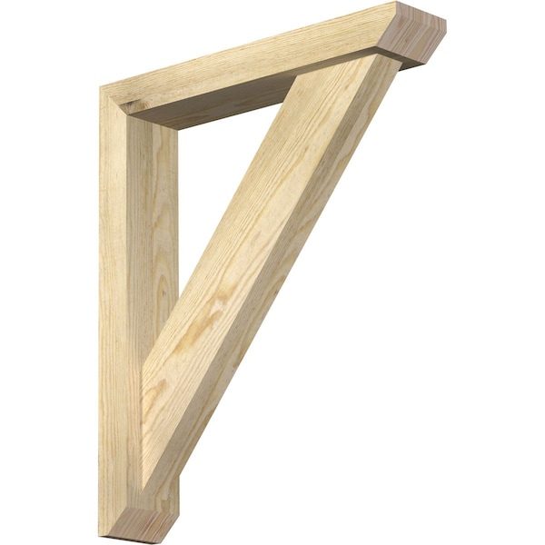 Ekena Millwork Traditional Slat Rough Sawn Bracket w/ Offset Brace, Douglas Fir, 4"W x 20"D x 24"H BKT0402X20X24TRA06RDF - main